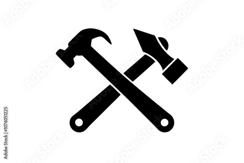 Wrench and Hammer Crossed icon | isolated vector illustration on white background