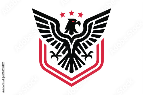 Eagle star shield logo military, tactical, veteran vector design