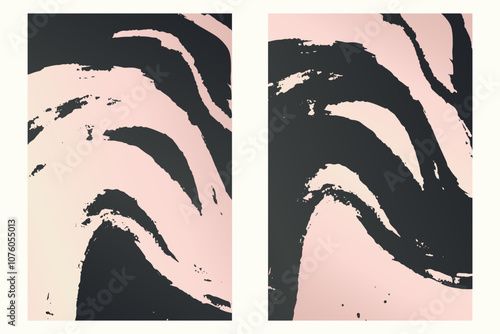 Watercolor or ink strokes in a grunge style banner template. Soft pink grunge design template with strokes. Perfect for adding an edgy and textured look to banners, posters, and creative designs. 