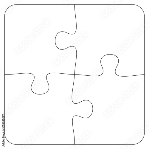Vector jigsaw puzzle outlines, can adjustable and editable, EPS 10 format.