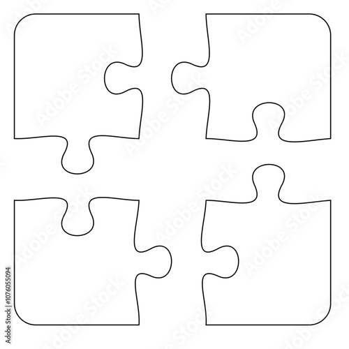 Vector jigsaw puzzle outlines, can adjustable and editable, EPS 10 format.
