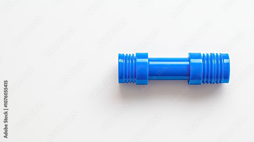 Bright Blue Plastic Pipe Fitting on a Clean White Background, Perfect for Construction, Plumbing, and Industrial Use, Ideal for Stock Photography Collections Bright Blue Plastic Pipe Fitting on a Clean White Background, Perfect for Construction, Plumbing, and Industrial Use, Ideal for Stock Photography Collections