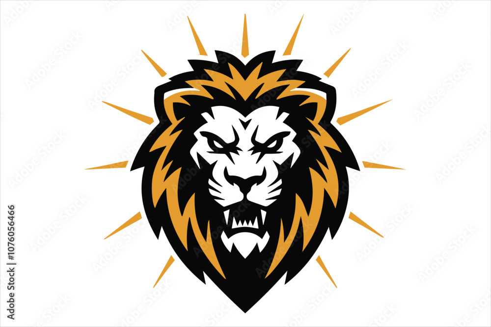 Fototapeta premium Fierce lion sports mascot logo dynamic vector design