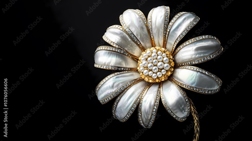 Platinum 3d metal daisy poster background Platinum 3d metal daisy poster background