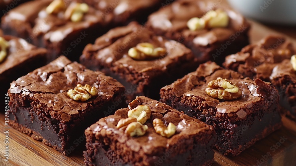 Freshly Baked Cacao Brownies with Walnut Pieces - A Decadent Natural Indulgence Freshly Baked Cacao Brownies with Walnut Pieces - A Decadent Natural Indulgence