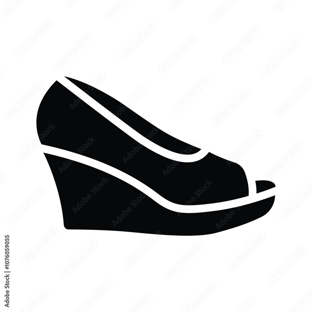 Get this amazing icon of wedge sandal in modern style Get this amazing icon of wedge sandal in modern style