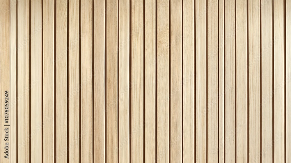 Naklejka premium Wooden wall background with vertical slats, texture of natural wood paneling for interior design or backdrop. Wooden paneling wall. 