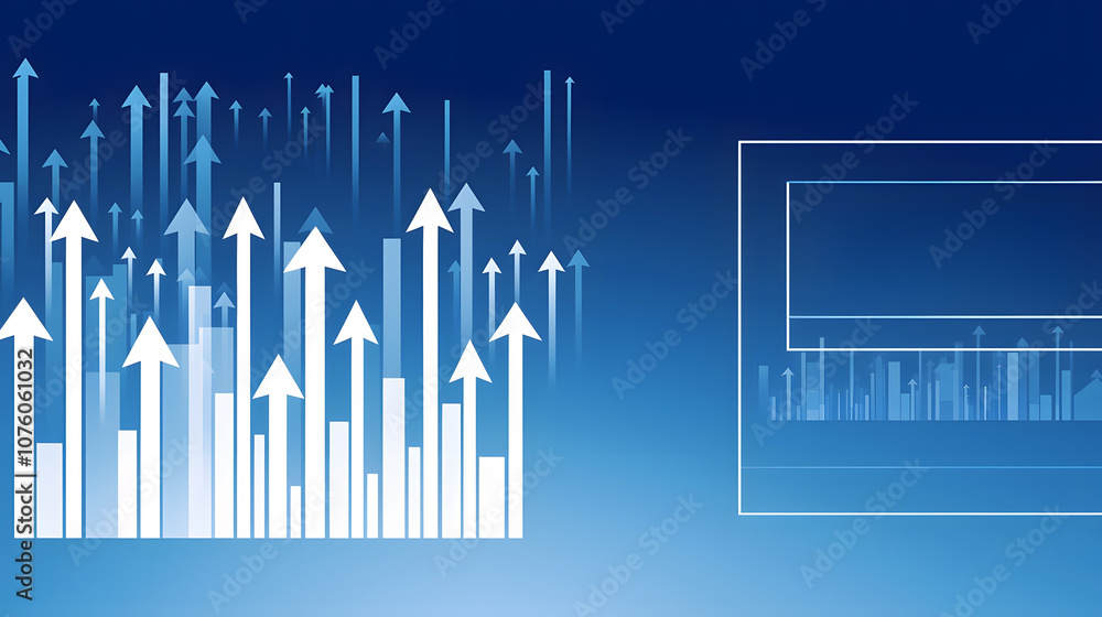 Abstract blue financial growth arrows and charts Abstract blue financial growth arrows and charts