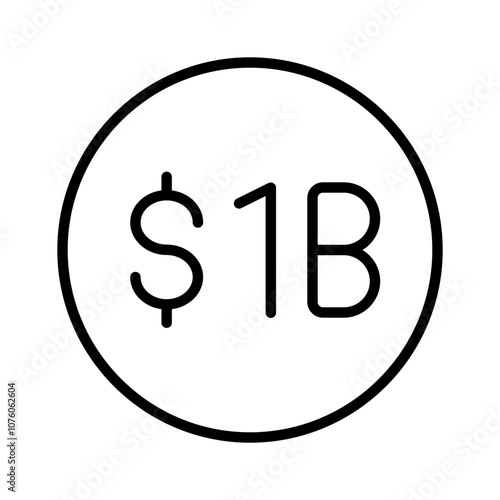 one billion icon with thin style, perfect for user interface projects