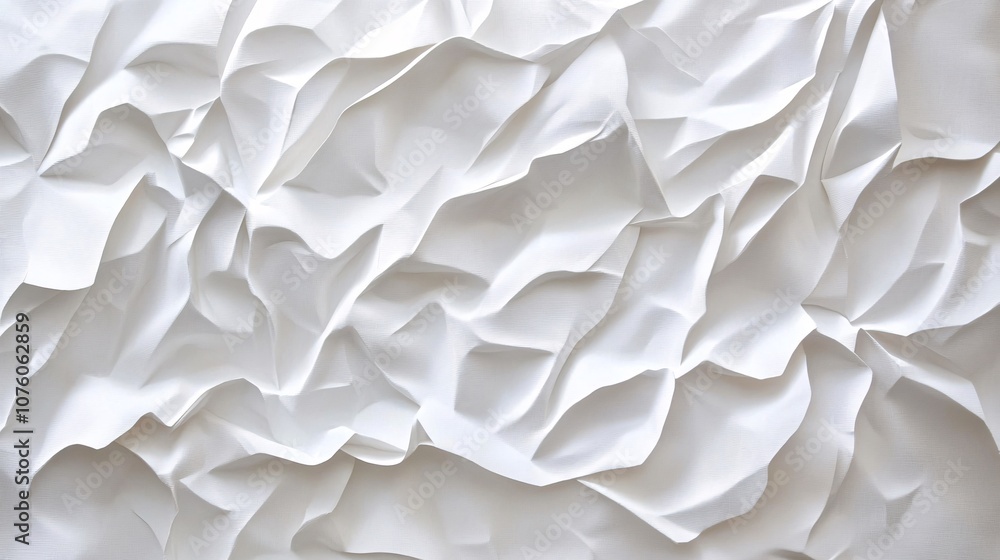 Obraz premium textured white paper background with soft folds and creases
