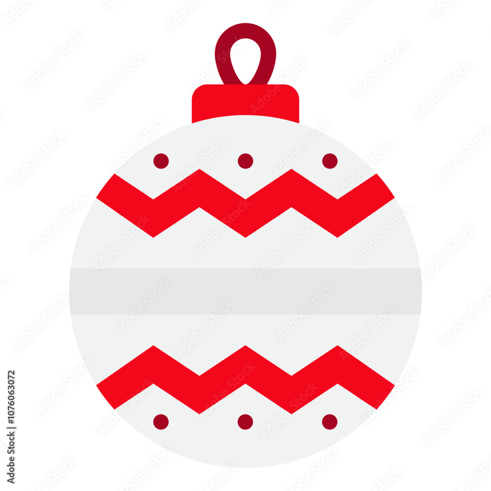 Obraz premium Festive Red and White Christmas Ornament for Holiday Decor