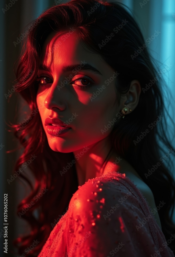 Portrait of a Beautiful Gujarati Girl in Dramatic Lighting Portrait of a Beautiful Gujarati Girl in Dramatic Lighting