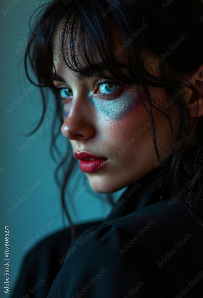 Stylish Portrait of Beautiful Slovenian Girl with Dramatic Lighting Stylish Portrait of Beautiful Slovenian Girl with Dramatic Lighting