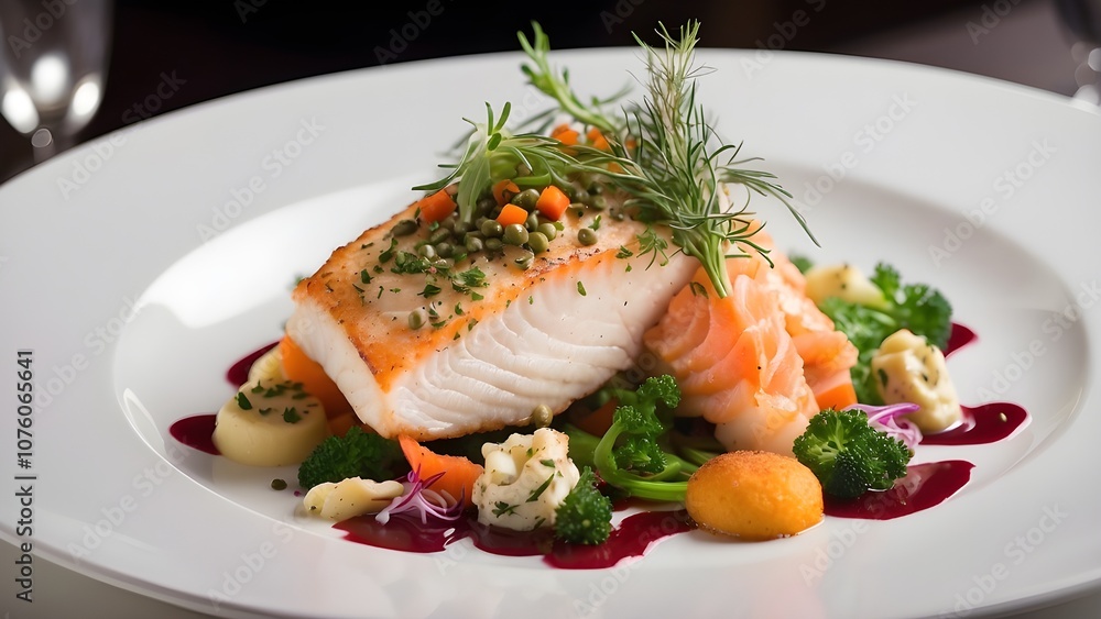 Fish for supper at a fancy restaurant Fish for supper at a fancy restaurant