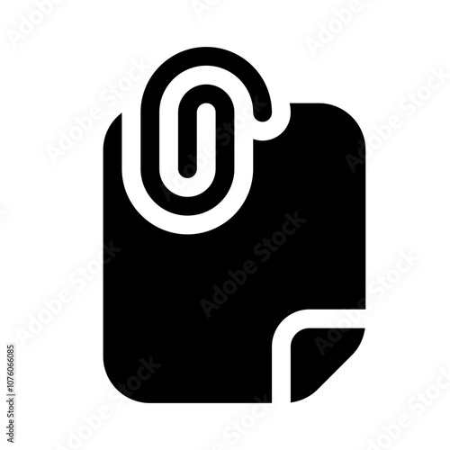 financial paperclip icon with glyph style, perfect for user interface projects