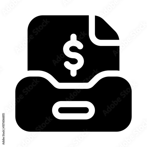 financial report folder icon with glyph style, perfect for user interface projects