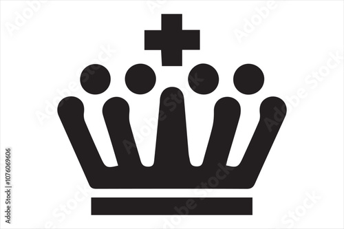 A royal crown symbol in erector art style
