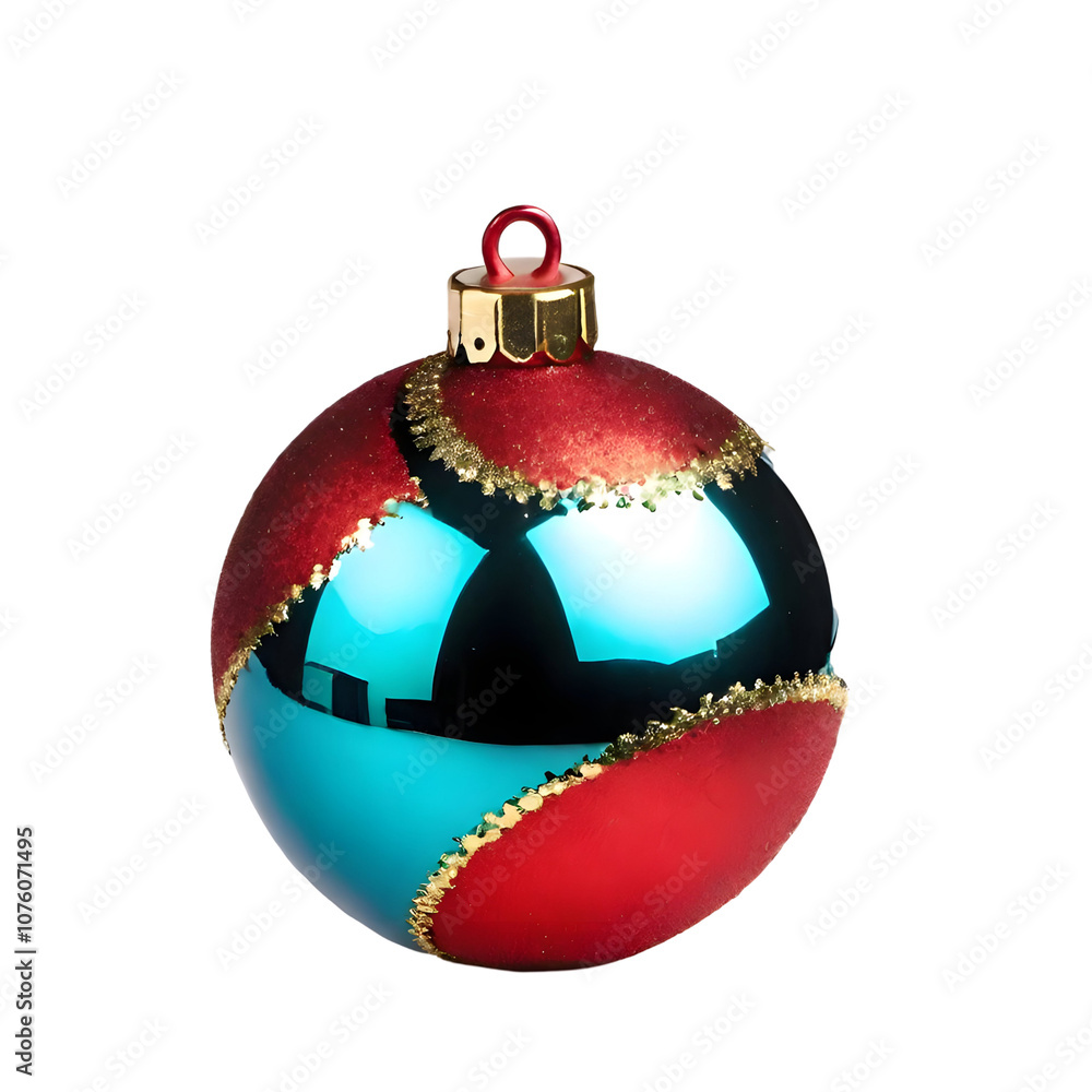 Red christmas ball isolated on transparent background for Christmas Xmas tree decoration. Red christmas ball isolated on transparent background for Christmas Xmas tree decoration.
