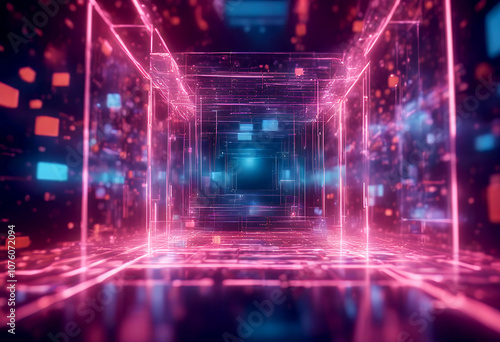 motion idea wave cyber line grid element network representation grow information created background technology cube medicine science connection research wallpaper 