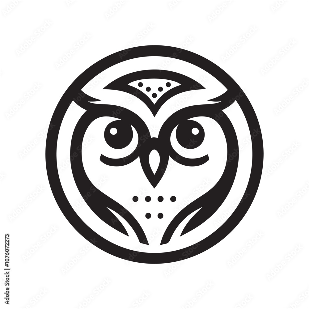 A owl face silhouette vector icon logo design A owl face silhouette vector icon logo design