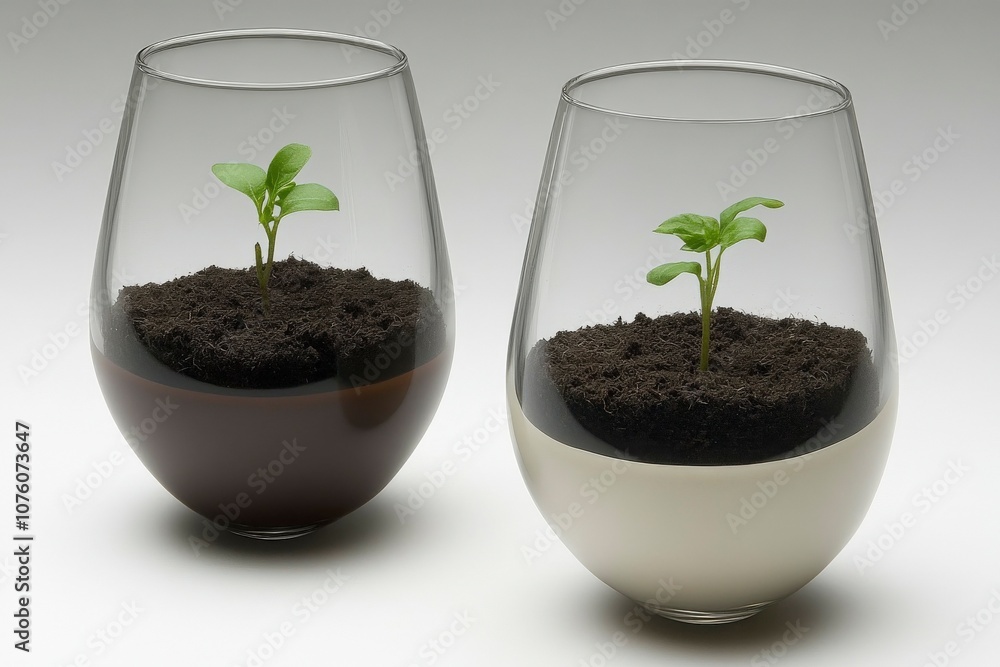 Seedlings in Glass Jars for Environmental Awareness Seedlings in Glass Jars for Environmental Awareness