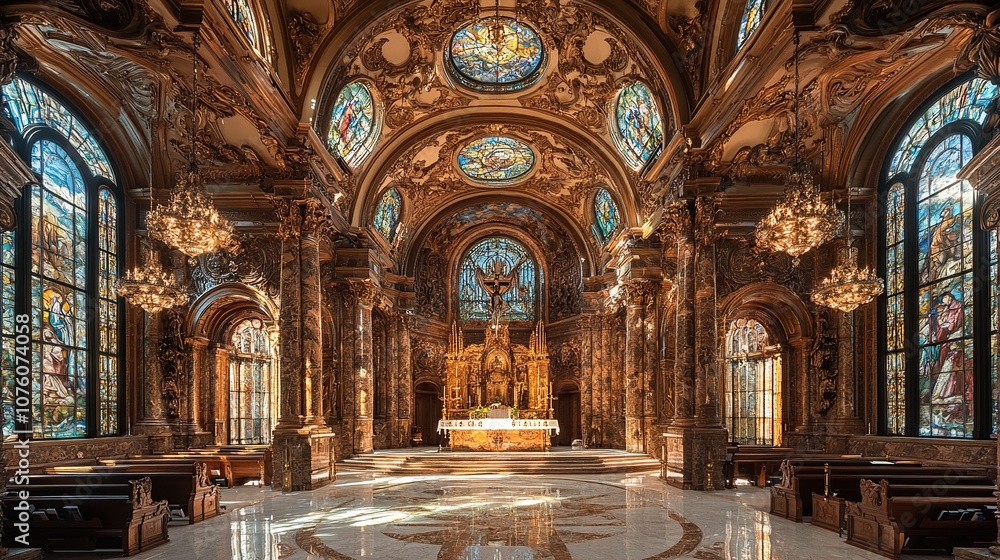 Obraz premium The Interior of a Grand Church
