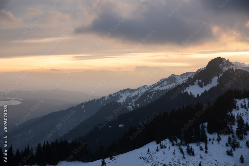Obraz premium Mountain landscape in winter.