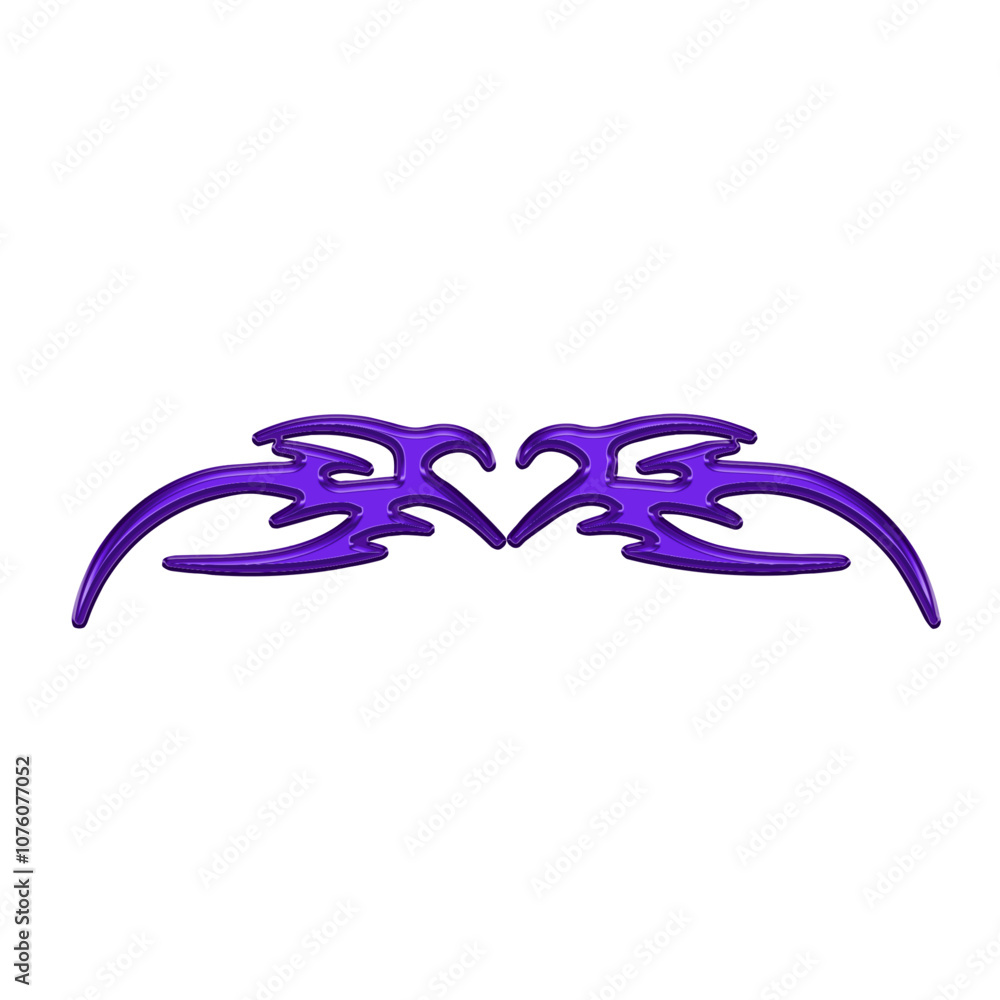 Chrome effect neotribal heart tattoo. aesthetic y2k cyber gothic style design with chrome texture. white background. 3D effect Chrome effect neotribal heart tattoo. aesthetic y2k cyber gothic style design with chrome texture. white background. 3D effect