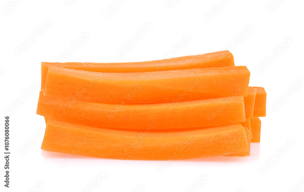 Carrot slices isolated on white background Carrot slices isolated on white background