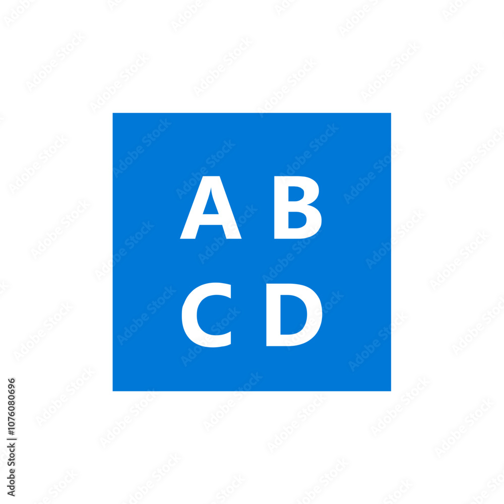 Blue Square with Letters
Blue Square with Letters