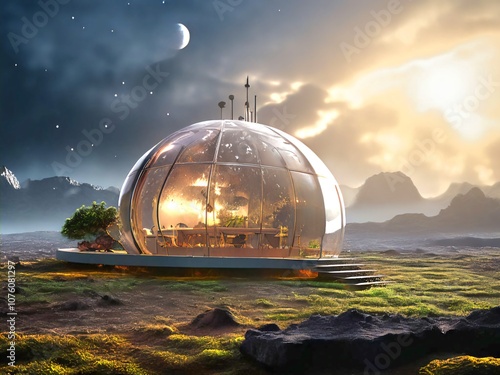 Space, Mars, Moon, Farming, Rain, Astronaut, Spaceship, Moon Exploration, Mars Exploration, Earth, Science, Technology, Future, Potato, Tree, Vegetable, Unmanned Exploration, Robot, City, Space Base,  photo