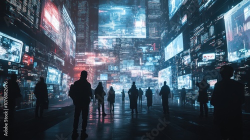 Wallpaper Mural Digital Cityscape: A Futuristic Urban Environment Torontodigital.ca