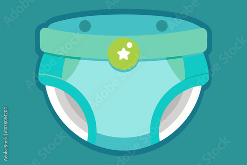 Baby diaper vector art illustration