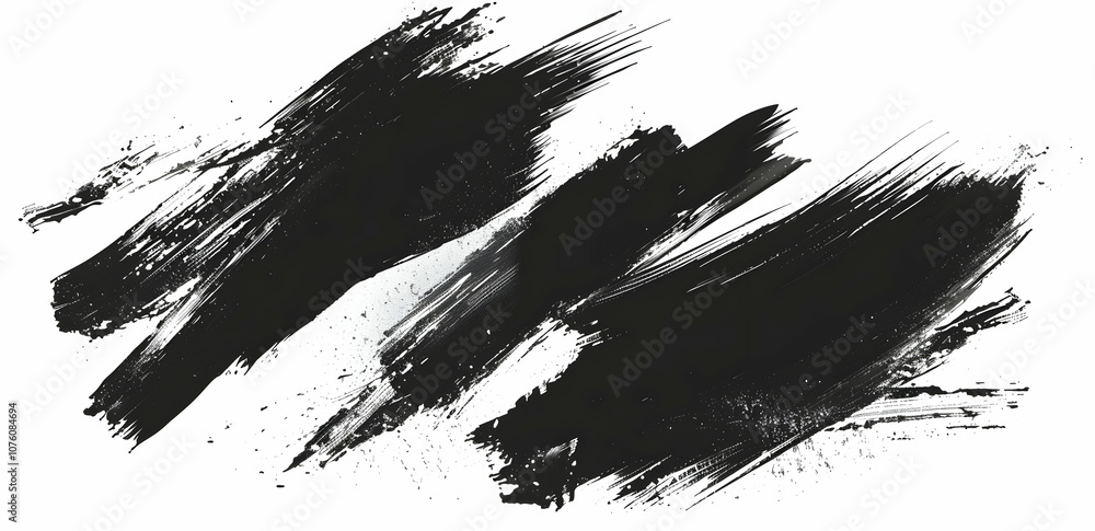 Black brush strokes on a white background, vector illustration with no shadows Black brush strokes on a white background, vector illustration with no shadows