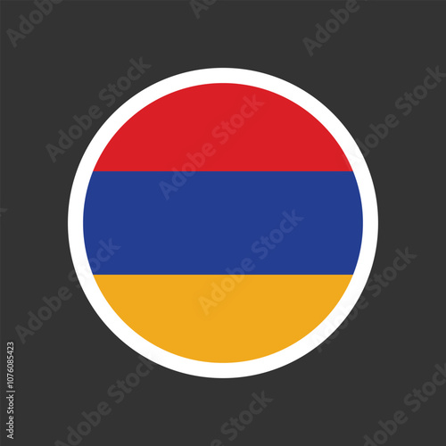 Free Download Round circle flag of Armenia. Vector illustration design. - GFXLoad