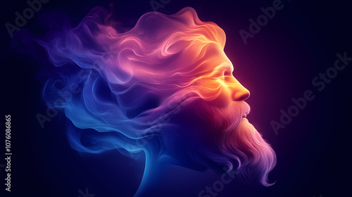 Dive into the captivating interplay of color and form that captures the essence of human emotion through digital art.