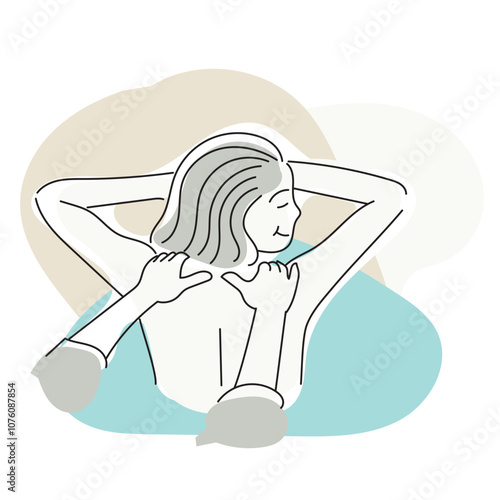 Thai Massage Spa Poses Minimal Drawing Vector 8