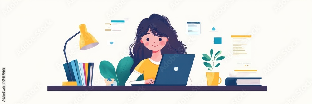 E-learning, Classroom, Online Education, Focused Student Learning Online with Laptop
E-learning, Classroom, Online Education, Focused Student Learning Online with Laptop