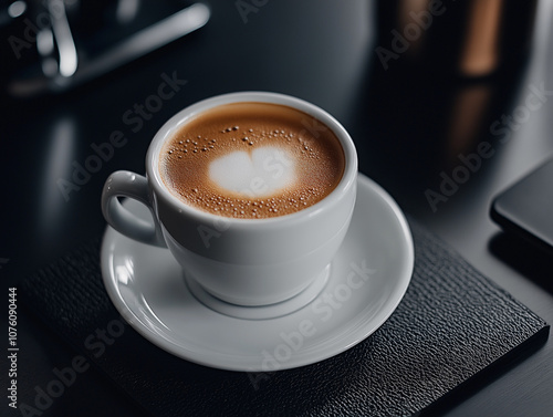 Close-up of espresso with foamy crema