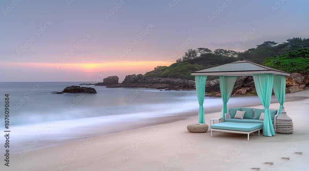Fototapeta premium beautiful sunlight at ocean bay