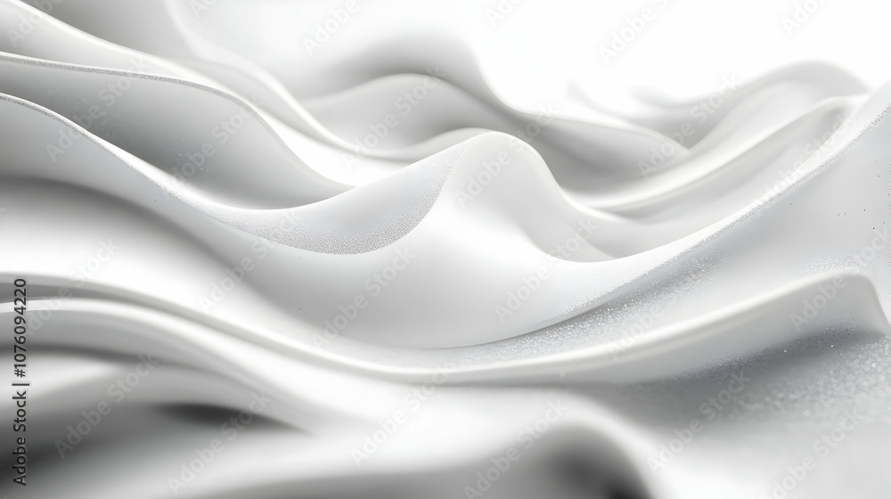 Obraz premium Abstract White 3D Background with Smooth Waves