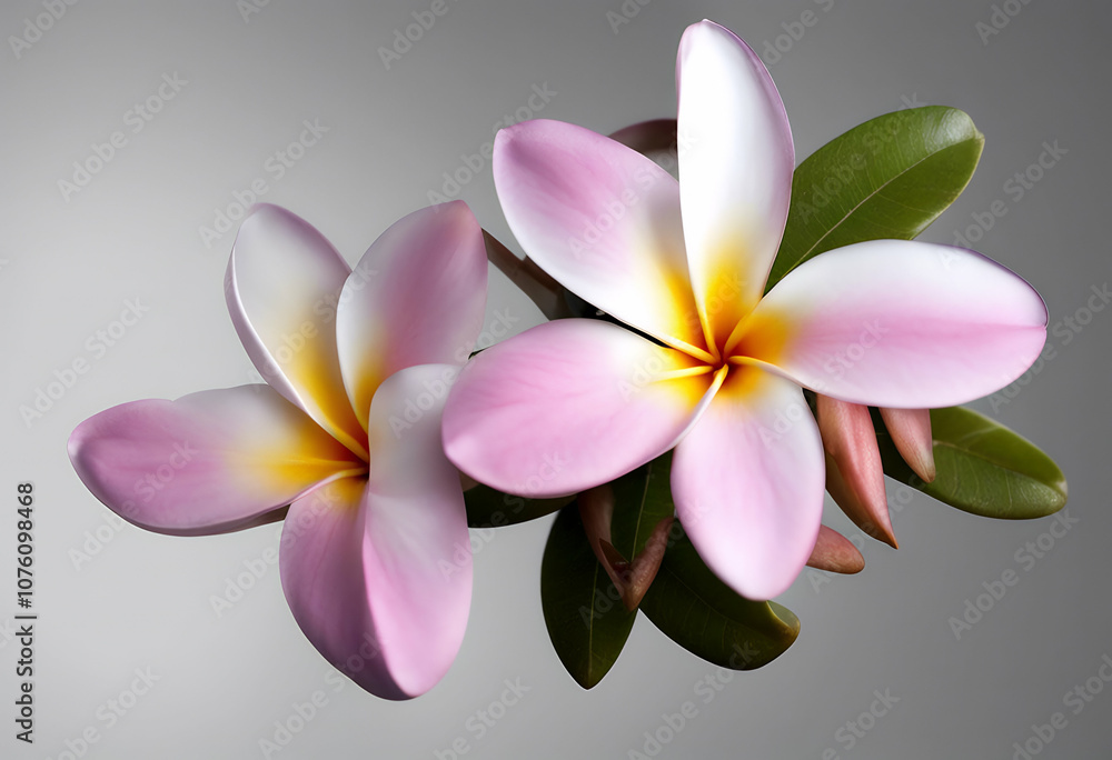 Naklejka premium flower beauty nature yellow blossom tropical background plumeria beautiful frangipani spa bloom olated 