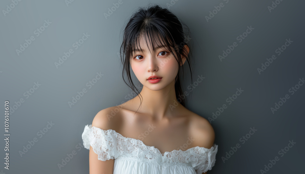 A confident Asian woman with luminous skin represents natural beauty and health, perfectly suited for skincare and cosmetic commercials. A confident Asian woman with luminous skin represents natural beauty and health, perfectly suited for skincare and cosmetic commercials.