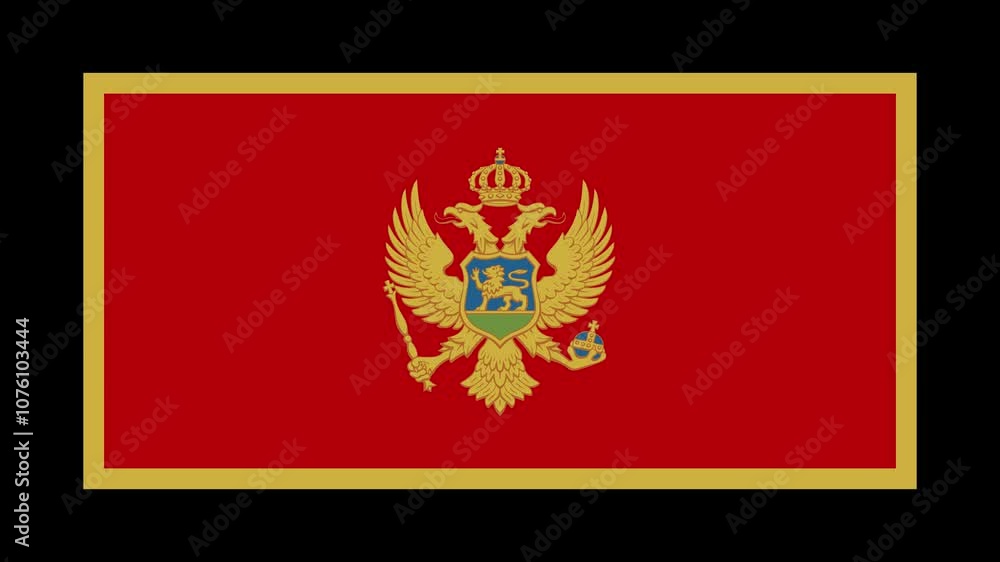 Montenegro Country Flag Shapes and Elements Construction Animation Montenegro Country Flag Shapes and Elements Construction Animation