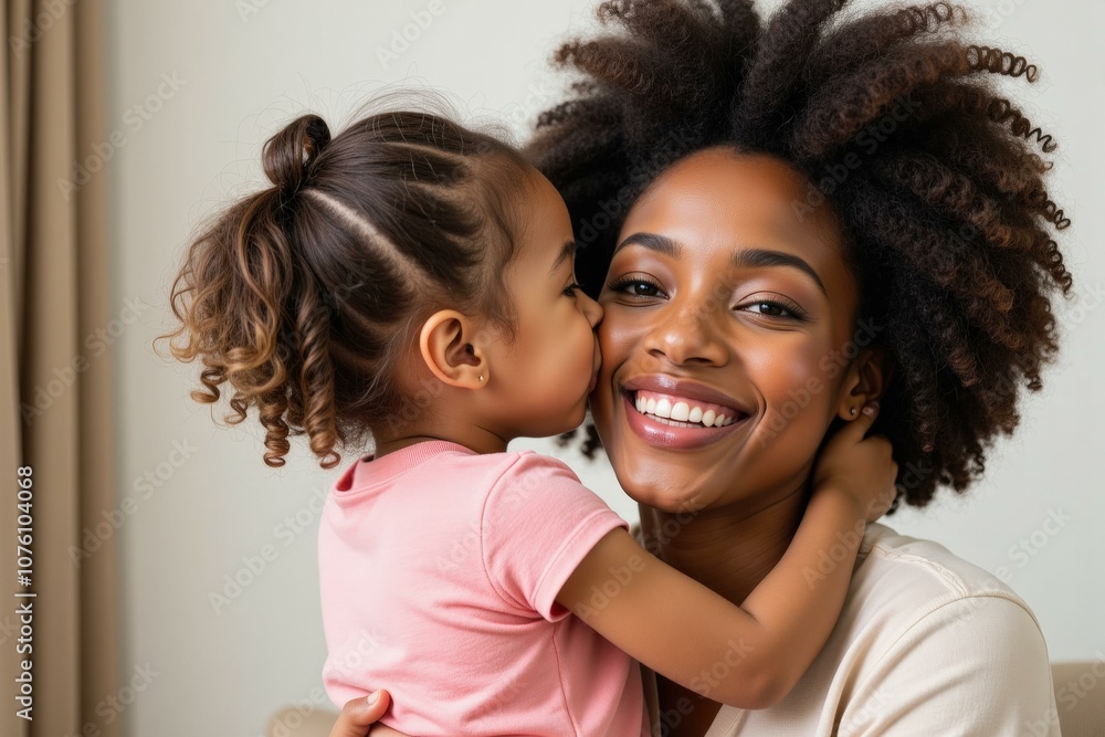 Joyful African American Mother and Daughter Bonding: Perfect for Family Portraits, Wall Art, and Inspirational Gifts Joyful African American Mother and Daughter Bonding: Perfect for Family Portraits, Wall Art, and Inspirational Gifts