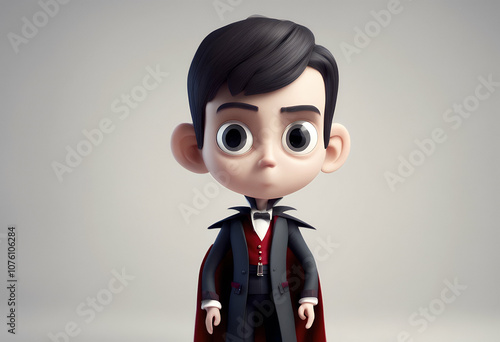 colourful design style illustration boy costume little white children cute tepes son 3d dracula vlad vampire lovely beauty photo