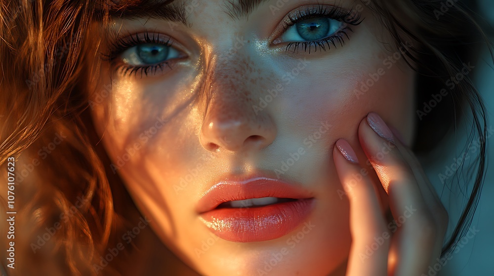 Artistic shot of a girl applying blush to her cheeks with a soft touch, neutral background for minimal distraction, soft lighting creating depth, hd quality, realistic detail, Artistic shot of a girl applying blush to her cheeks with a soft touch, neutral background for minimal distraction, soft lighting creating depth, hd quality, realistic detail,