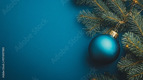 Spooky christmas scene with dark blue and black tones, featuring haunting holiday decorations and eerie atmosphere for a unique and unsettling festive vibe photo