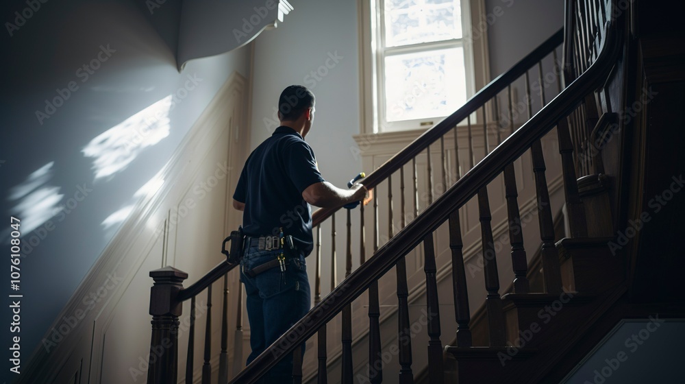 A photo of a home inspector checking the integrity A photo of a home inspector checking the integrity