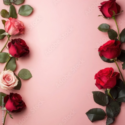 red rose with blank card photo